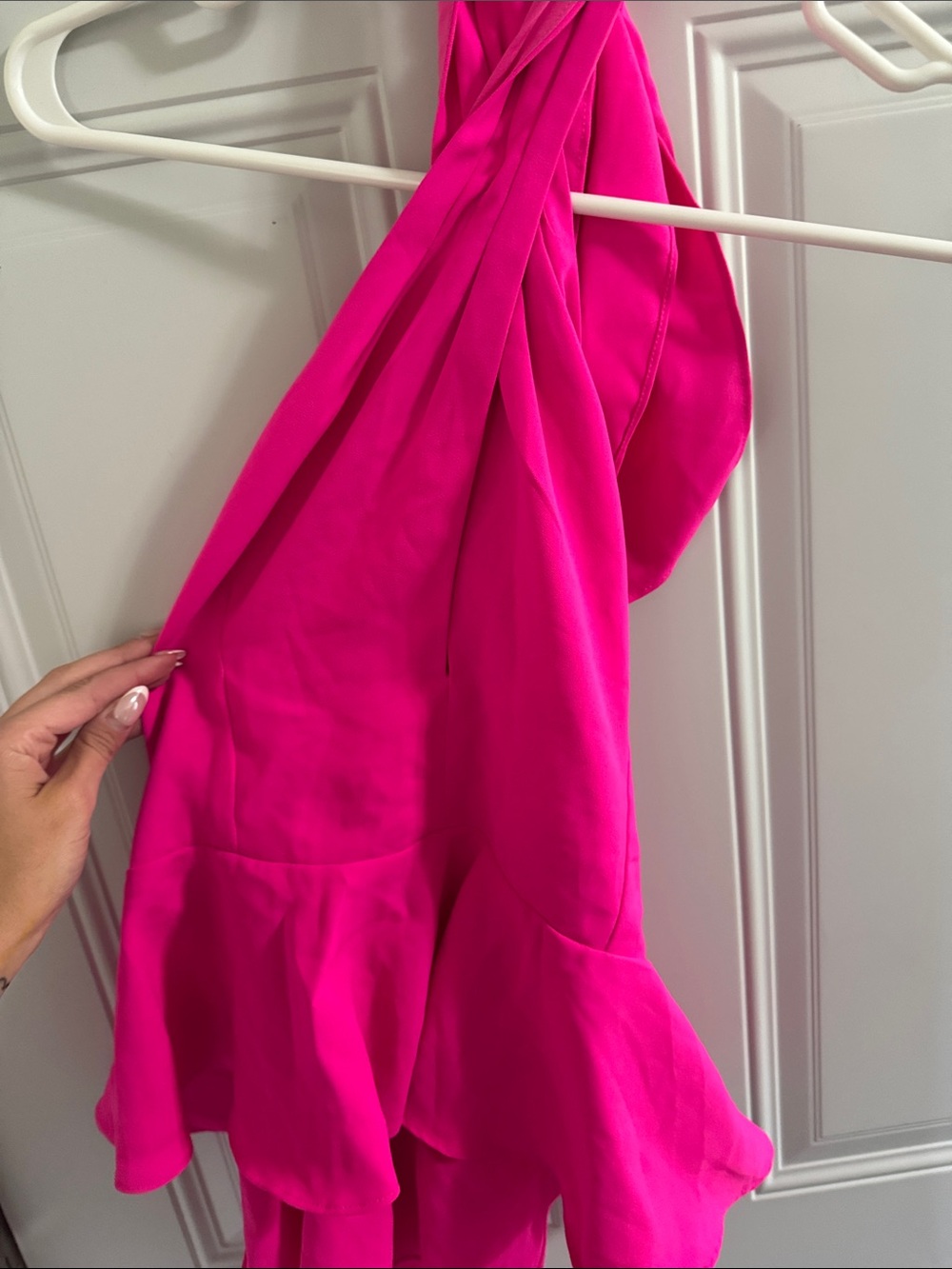 Women’s Hot Pink Ruffle Tank Top